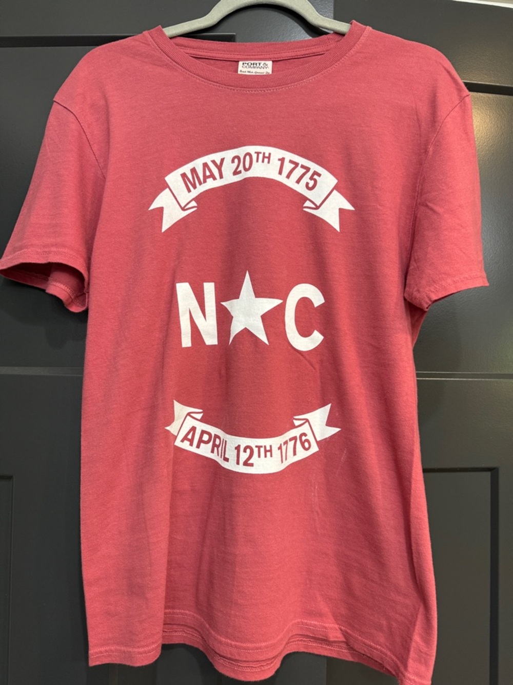 Port and Company Coral Red NC Star Short Sleeve Tee
